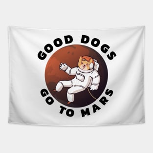 Dogecoin to Mars Funny Doge Coin to the Moon Tapestry