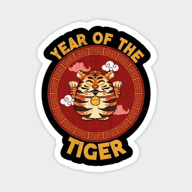 Chinese Zodiac Lunar Year of the Tiger Magnet by JohnRelo