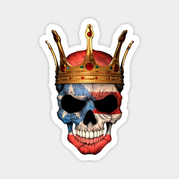 Puerto Rican Flag Skull with Crown Magnet by jeffbartels