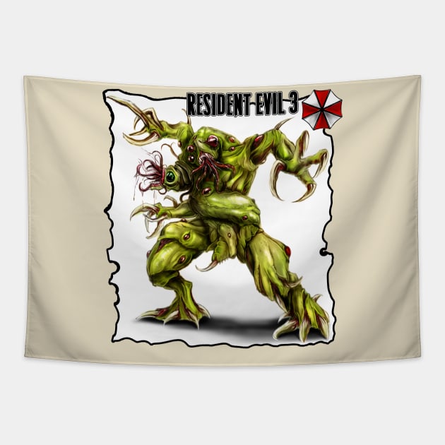 Resident evil 3 Brain Sucker monster Tapestry by AndreyG