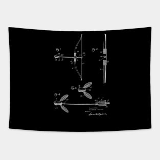 Archery Bow Vintage Patent Drawing Tapestry