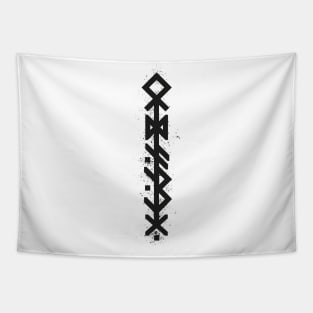 ODIN'S SPEAR - Black Bind Rune Design INK SPLAT Tapestry