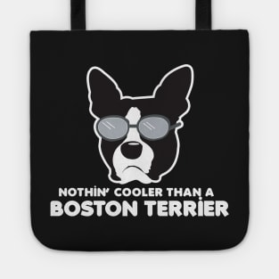 Boston Terrier Neutral Gray Pattern - Cool Like a Boston Terrier Funny Dog Gifts Tote