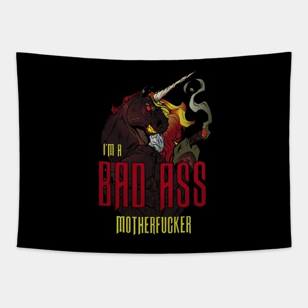 I'm a Bad Ass Tapestry by Dark Planet Tees