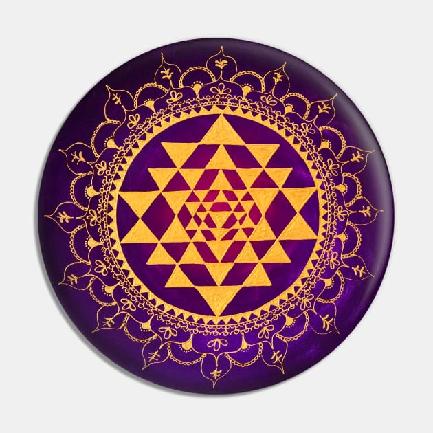 Sacred Geometry Sri Yantra Pin by monchie