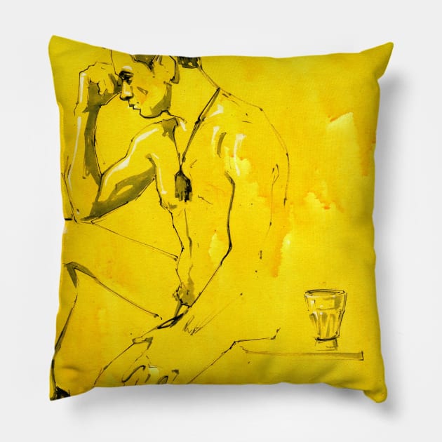 Hunter Canning Live Sketch Pillow by A.E. Kieren Illustration