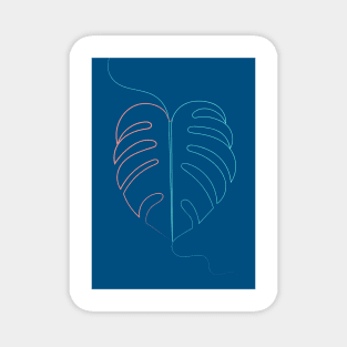 Swiss Cheese Plant Leaf ( blue version ) Magnet