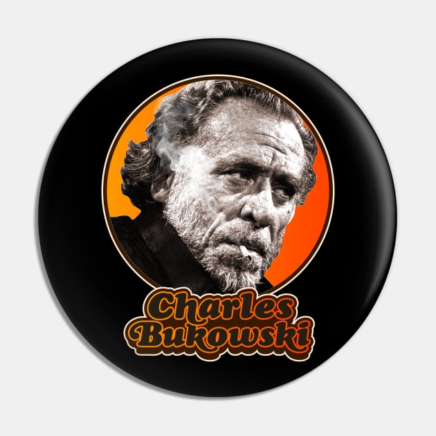 Retro Charles Bukowski Tribute Pin by darklordpug