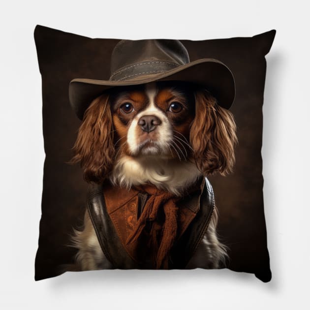 Cowboy Dog - Cavalier King Charles Spaniel Pillow by Merchgard