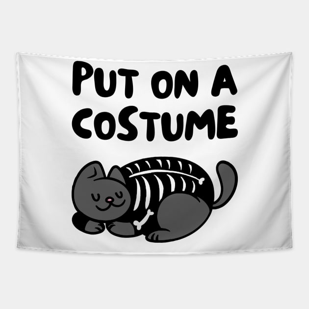 Cat Skeleton Costume Tapestry by FunnyStylesShop