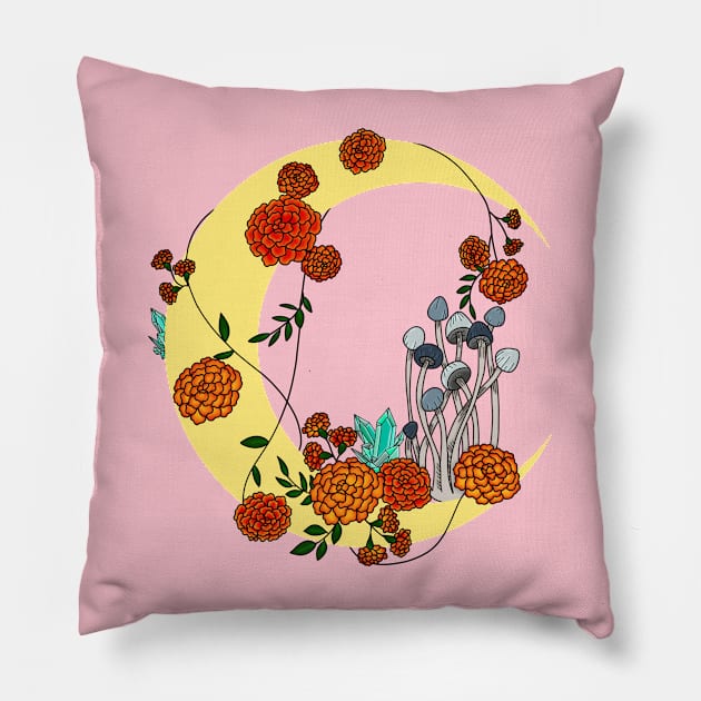 Marigold Moon Pillow by LeeAnnaRose96