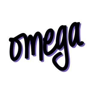 Greek Alphabet: omega (black-purple) T-Shirt