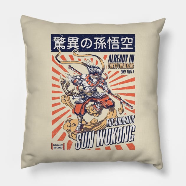 The Great Ramen off Kanagawa Pillow by RedoneDesignART