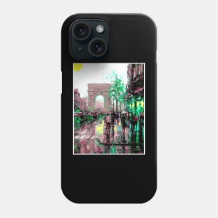 Paris Arc de Triomphe After The Rain Street Scene Print Phone Case