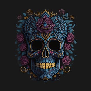 Cool Skull with Flowers T-Shirt