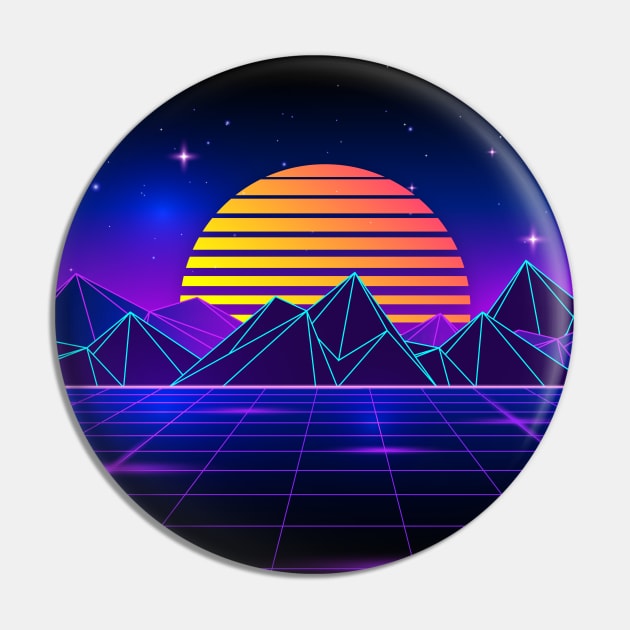 Dazzling Sunset Synthwave Pin by edmproject