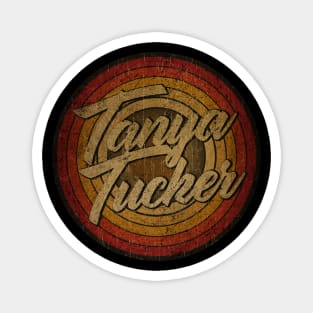 arjunthemaniac,circle retro faded Tanya Tucker Magnet