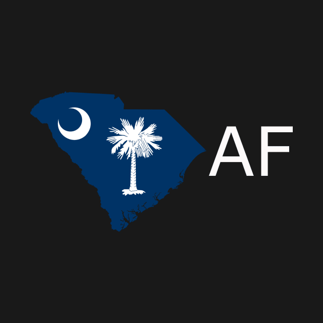 South Carolina Flag State Outline AF (white) by Big Term Designs