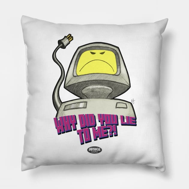 Edgar (Electric Dreams) Pillow by AndysocialIndustries