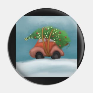 Christmas Tree on Car Pin