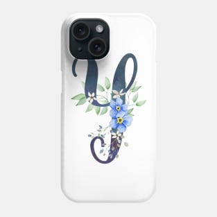 Floral Monogram Y Wild Blue Flowers Phone Case