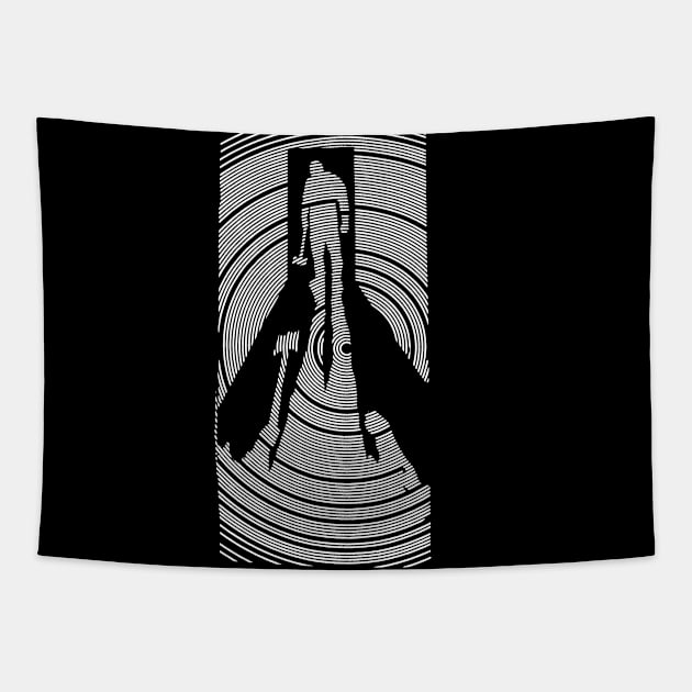 All work and No Play _ white ink Tapestry by famousafterdeath