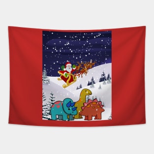 Christmas dinosaur Tapestry