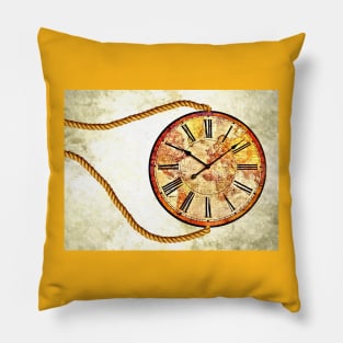 Clocks Vintage Grunge Pillow