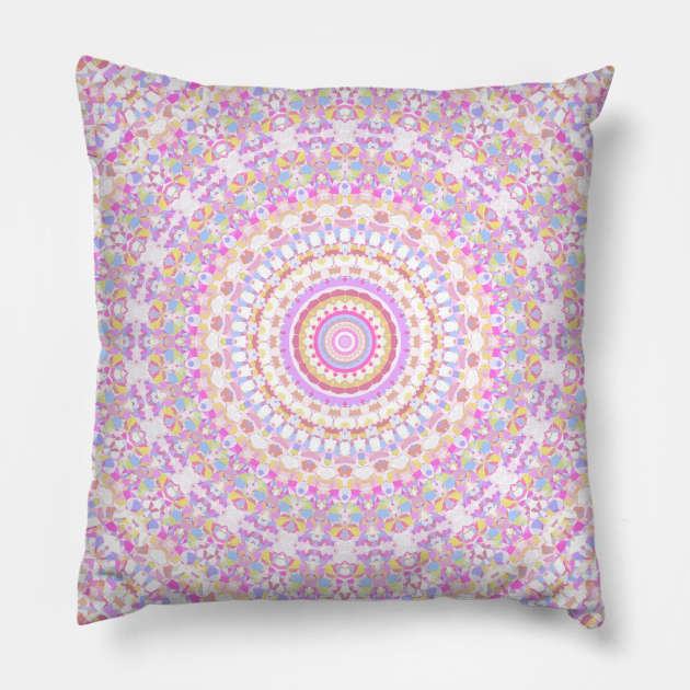 Funky Hippie Mandala Pillow by Kaleiope_Studio