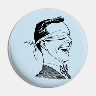 Vintage illustration blindfold Pin