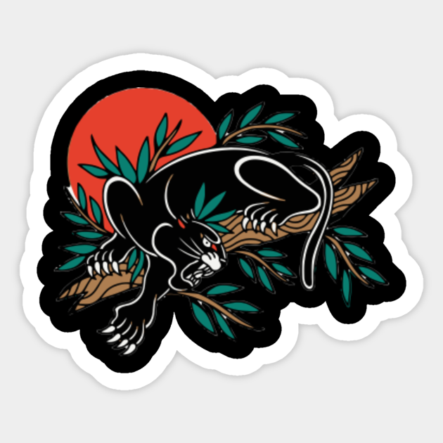 black panther is up in the tree - Panther Tattoo Design - Sticker | TeePublic black panther is up in the tree - Panther Tattoo Design - Sticker | TeePublic