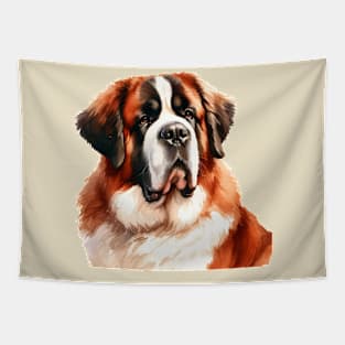 Saint Bernhardog Watercolor Painting - Beautiful Dog Tapestry