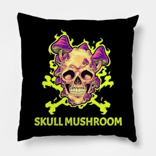 Skullmushroom light Pillow