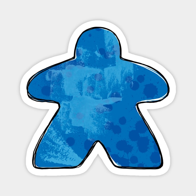 Blue Board Game Meeple - Meeple - Magnet