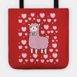 pink llamas and heart Tote