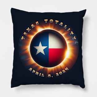 TEXAS FLAG TOTALITY SUNBURST  4 8 2024 SOLAR ECLIPSE Pillow