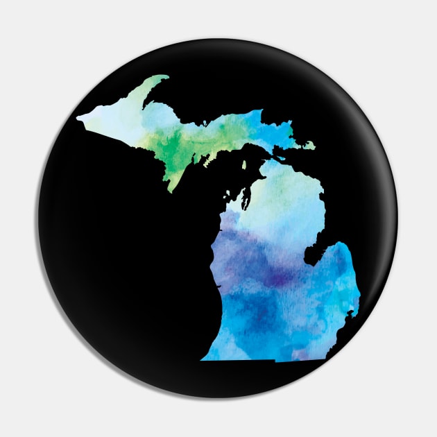 Michigan Watercolor Pin by UnderwaterSky