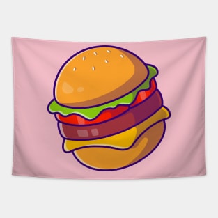 Cheese Burger Cartoon Tapestry