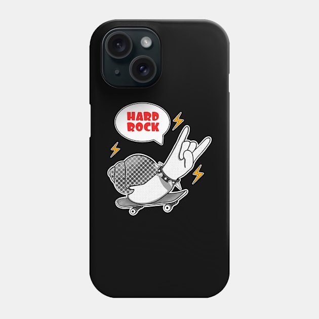 Snail on skateboard hard rock Phone Case by Meakm