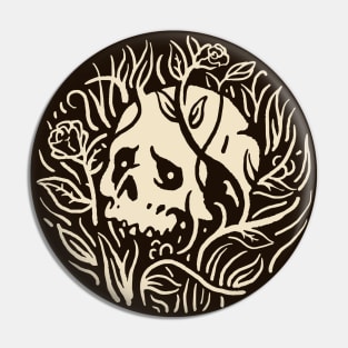 Skull in the Grass Pin