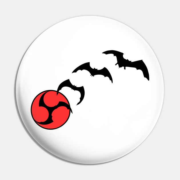 Bat Mitsudomoe black red Pin by Austin Taiko