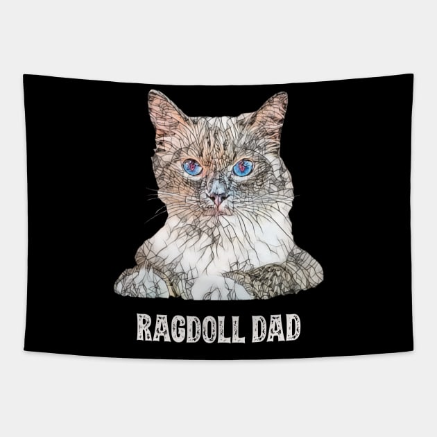 Ragdoll Dad Father's Day Gift Tapestry by DoggyStyles