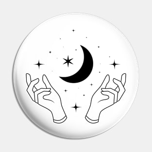 Hand and Moon Pin