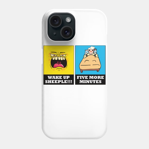 Ironic Wake Up Sheeple Design Phone Case by Watersolution