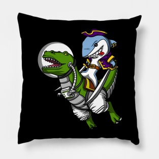 Shark Pirate Riding T-Rex Dinosaur Pillow