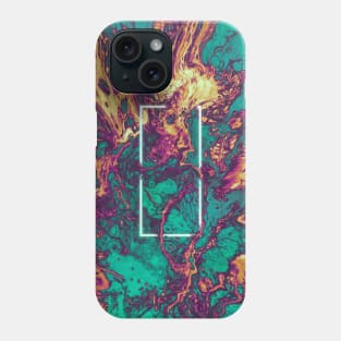 Abstract Green Orange Art, Modern Abstract Art Phone Case