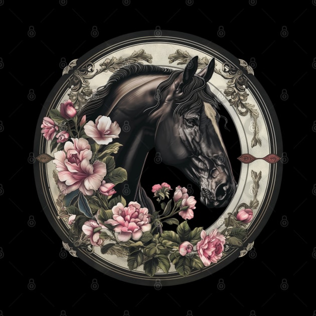 Beautiful Horse with Amazing Flowers Design by Mary_Momerwids