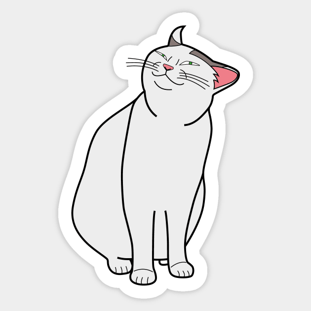 Smug Cat Meme Face - Cat - Sticker