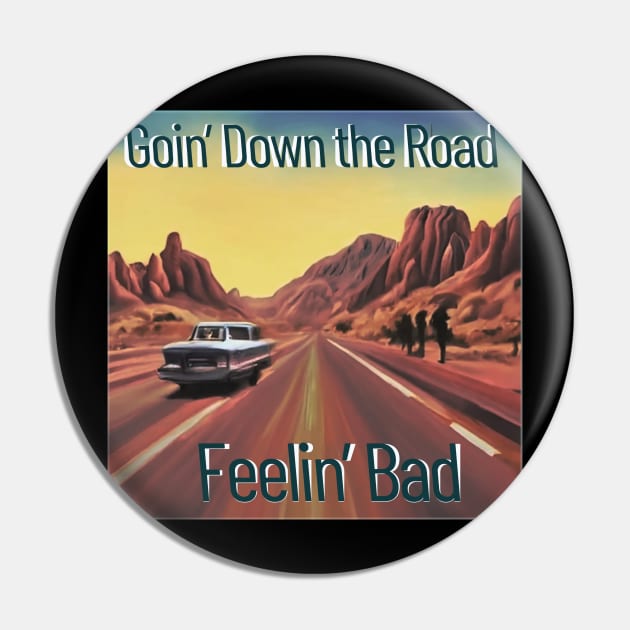 Grateful Dead Parking Lot Art Deadhead handpainted Goin Down the road Desert Retro Pin by Aurora X