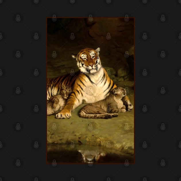 Tiger and Cubs by Gerome by academic-art